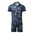 thumbnail image 3 of Vedolay Short Set Men's Short Sets Outfits 2 Piece Summer Tracksuit Short Sleeve Polo Shirt and Shorts Set,Brown XL, 3 of 4