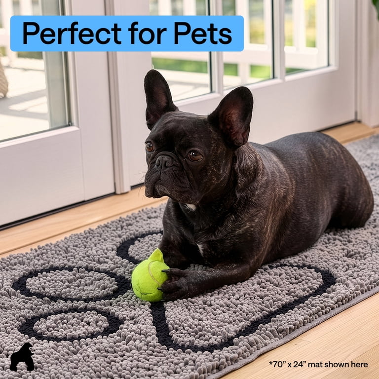 Gorilla Grip Ultra Absorbent Doormat for Muddy Dog Paws, 24x17