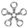 thumbnail image 1 of Threaded Screw Fastener Stainless Steel Eyelet Hooks For Metallurgical Industry 3.00X2.00X0.40CM 5 Sets, 1 of 5