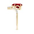 thumbnail image 3 of ANGARA Lab Grown 2.7 Ct Pear Ruby and Diamond Chevron Engagement Ring for Women in 14K Yellow Gold (Size-10x8mm) | July Birthstone, Birthday, Anniversary, Jewelry Gift for Women | Lab-Grown Ruby Ring, 3 of 8