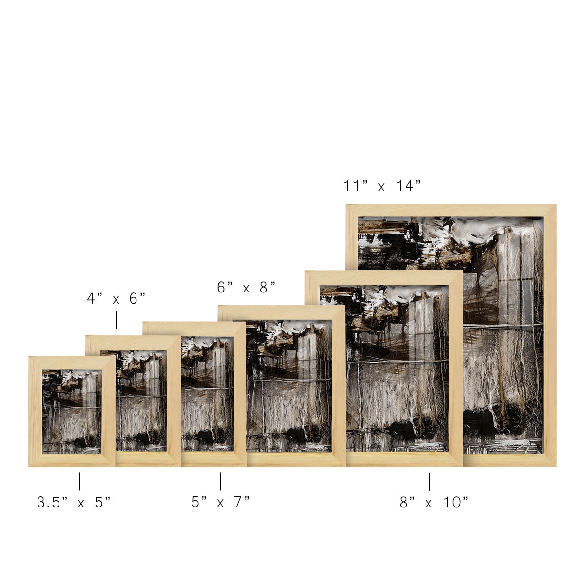 Continuum II -Framed Print w/glass-Natural Wood
