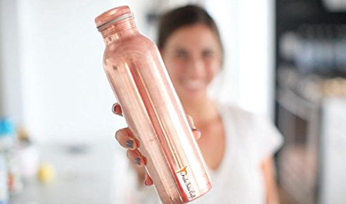 Prisha India Craft Pure Copper Bottle for Water Joint Less, 700 ML, 1 Piece