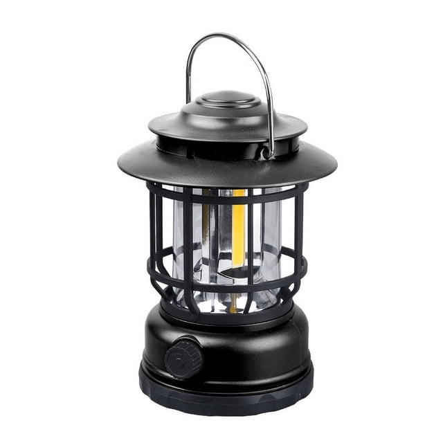 Lámpara solar retro recargable de modo de espera ultralargo, lámpara multifuncional para acampar al aire libre, lámpara de iluminación LED para exteriores