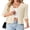01-Apricot, variant on Womens Cardigan 3/4 Sleeve Button Front Knit Sweater Ribbed Texture Scalloped Trim Lightweight Layering Top Apricot L