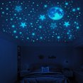thumbnail image 3 of Unicornio que brilla en la oscuridad, estrellas para el techo, luna y estrellas brillantes, pegatinas de pared, estrellas fluorescentes para niños, habitaciones de bebés y niños, decoración de pared d, 3 of 3