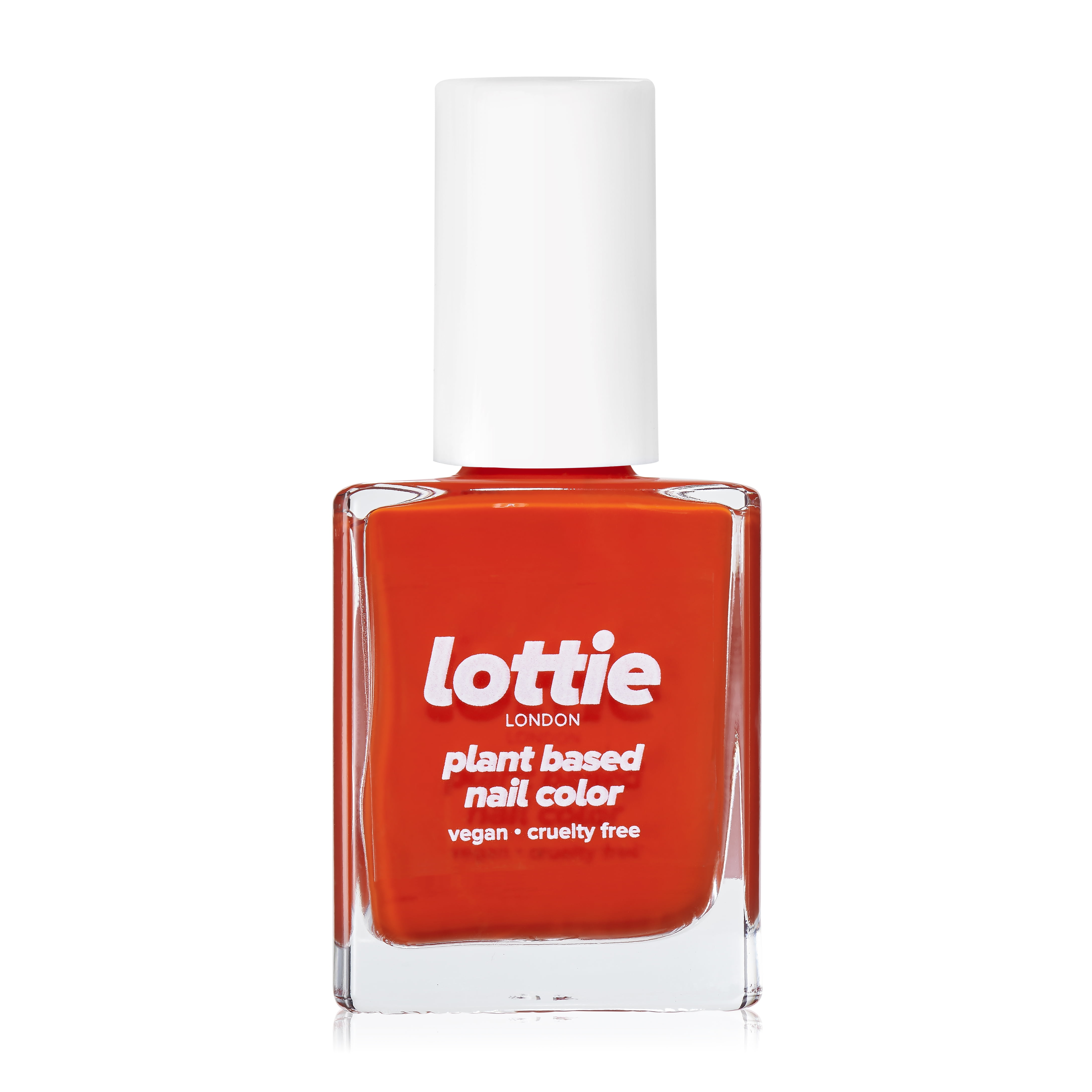 Lottie London Plant based Gel Nail color, All Free, classic red, Slim Thic, 0.33 fl oz