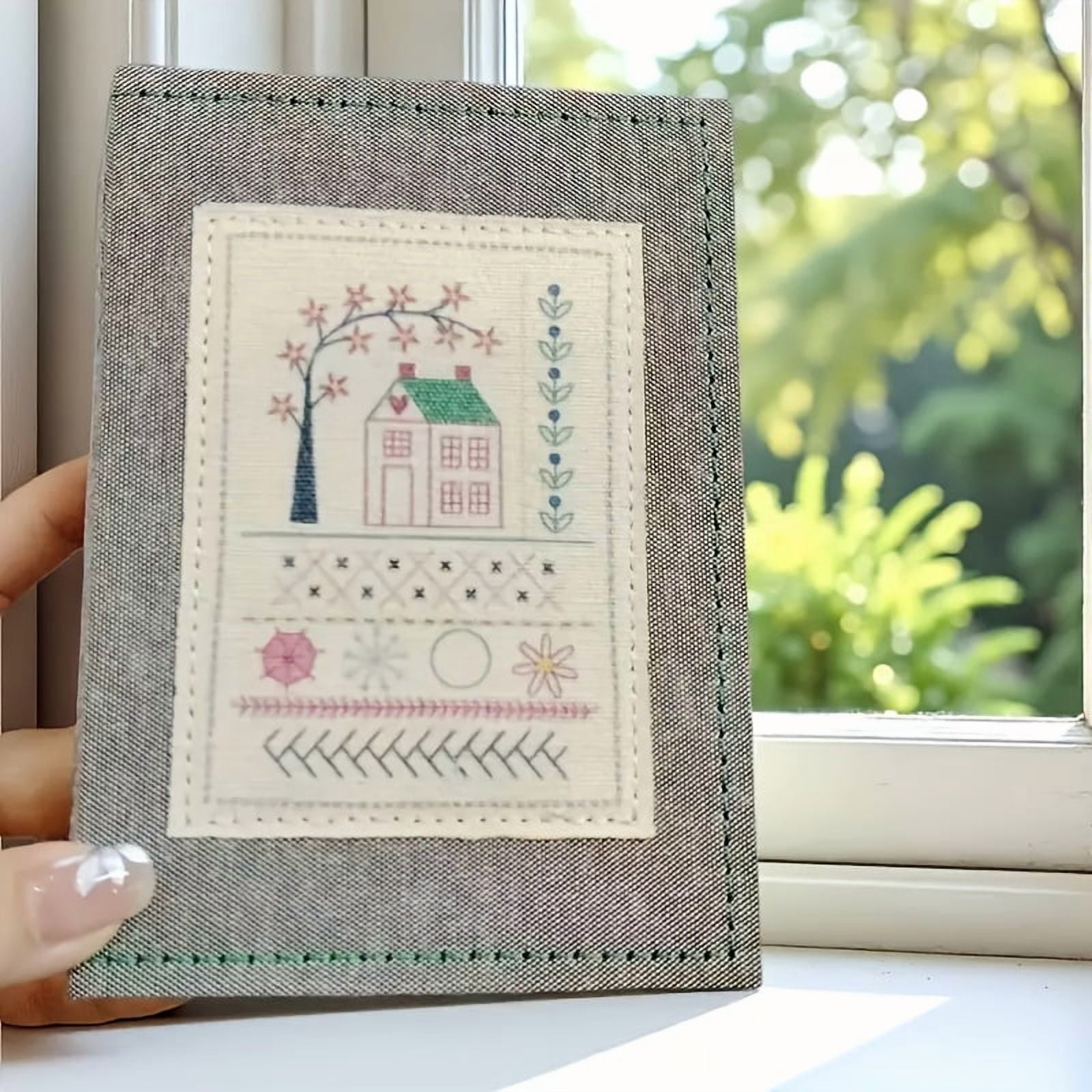 Upgraded Embroidery Stitch Book Kit,Patterns with Tools & Tutorials, 90 PCS Beginner Embroidery Kit, Portable All-in-One Hand Embroidery Book for Adults & DIY Craft Lovers