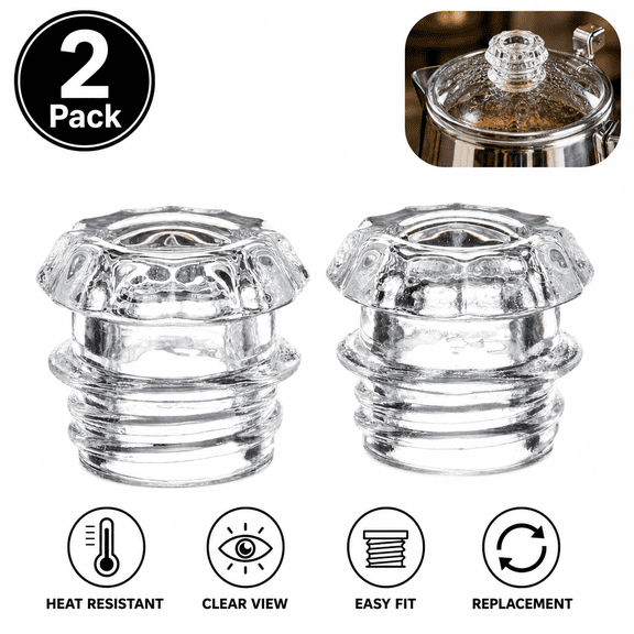 2 Pack Coffee Percolator Glass Top Replacement Heat-Resistant Knob for Stovetop Camping Coffee Pots