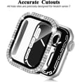 thumbnail image 4 of 2-Pack Bling Case Compatible for Apple Watch 40mm Series 6/SE/Series 5/Series 4 with Screen Protector PC Shockproof Diamond Rhinestone Bumper Face Cover for iWatch Women (40mm, Black/Silver), 4 of 5