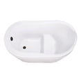 thumbnail image 2 of Kingston Brass VTRS523030M5 52" Acrylic Oval Single Slipper Freestanding Tub with Overflow/Drain Assembly and Integral Seat, Glossy White/Oil Rubbed Bronze, 2 of 8