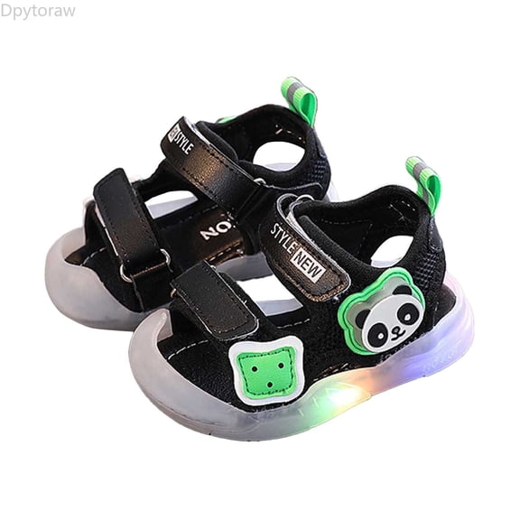Dpytoraw 2026 Summer Newborn Soft Sole Walking Shoes For 1 3 Year Old Boys And Girls Light Up Sandals For Toddlers Kick Beach Shoes Boys Walking Sandals Size US:6.5