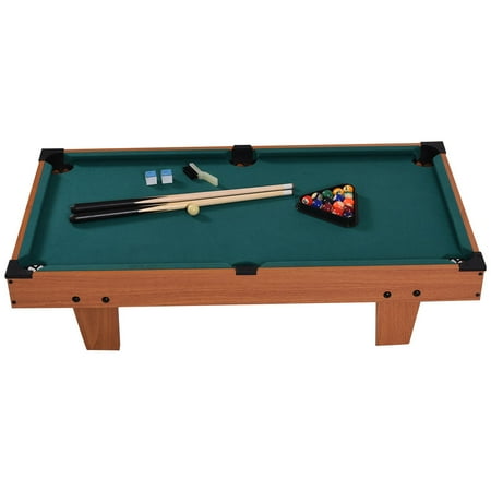 - Costway 36'' Mini Table Top Pool Table Game Billiard Set Cues Balls Gift Indoor Sports