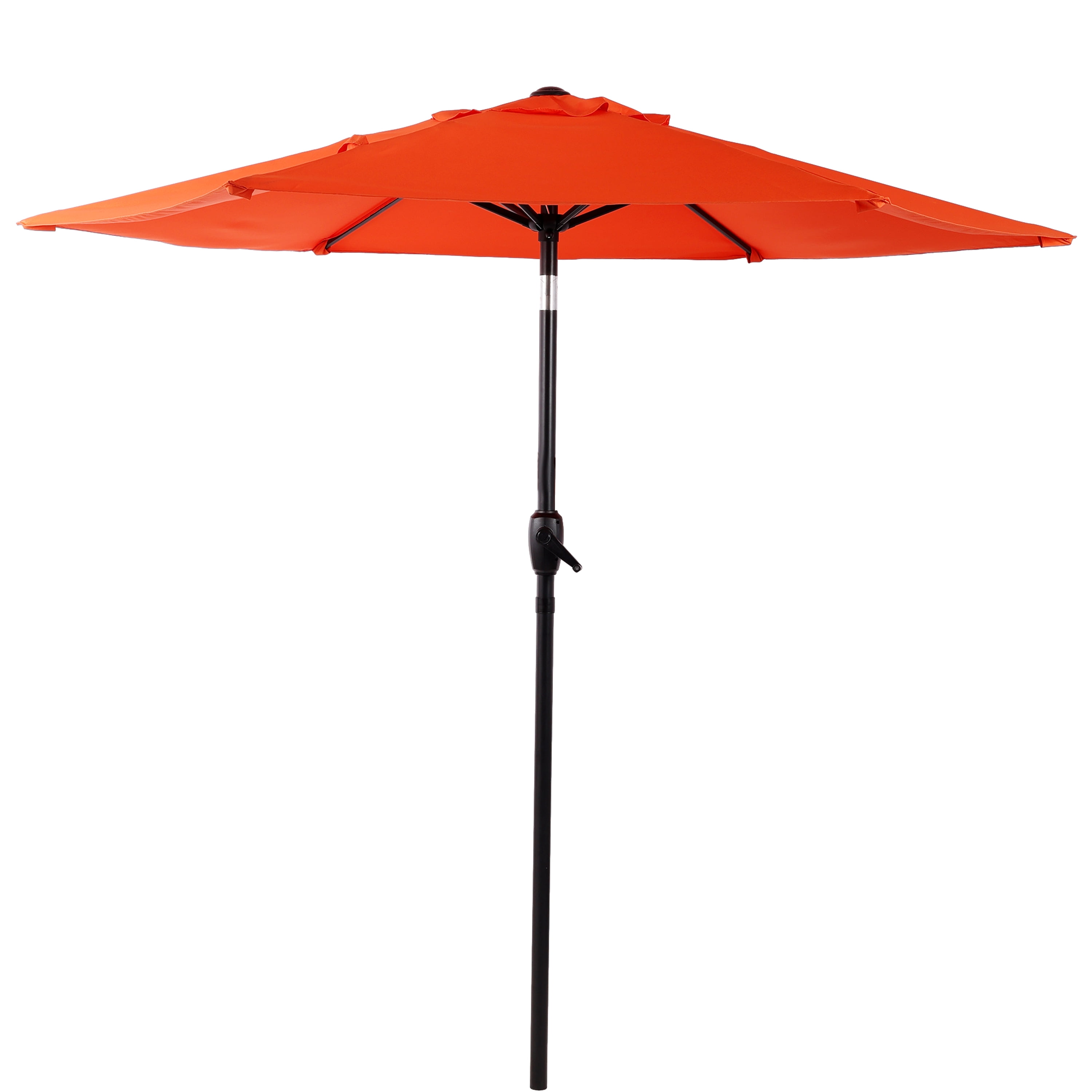 7.5 FT Patio Umbrella, Outdoor Market Yard Umbrella, Sun Shade Umbrella with Push Button Tilt and Crank Mechanism for Garden, Deck, Pool and Backyard, Not Include Umbrella Base, Orange