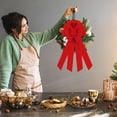 thumbnail image 7 of Large Red Polyester ice silk for Christmas Wreaths Front Door Decor, Pre-Tied Decorative Holiday Bow with Dovetail Tails for Tree Topper Gift Wrapping Xmas Indoor Outdoor, 7 of 7