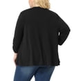 thumbnail image 4 of DARING DIVA Women's Plus Soft 3/4 Sleeve Cropped Shrug Bolero Cardigan 1X Black, 4 of 6
