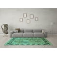 thumbnail image 3 of Ahgly Company Indoor Rectangle Oriental Turquoise Blue Traditional Area Rugs, 2' x 3', 3 of 4