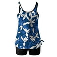 thumbnail image 6 of Jewelreauty Women Floral Tankini Swimsuit Two Piece Bathing Suits Modest Tankini Tops with Boy Shorts Summer (L, Blue), 6 of 6