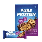 Pure Protein Bars, Chewy Chocolate Chip, 20g Protein, Gluten Free, 1.76 oz, 4 Ct
