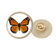 thumbnail image 1 of Orange Butterfly modelo Broche de oro metálico circular, 1 of 3
