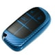 thumbnail image 1 of Unique Bargains TPU Cubierta remota de entrada sin llave de 3 botones para Dodge Challenger Patrón de fibra de carbono Azul, 1 of 7