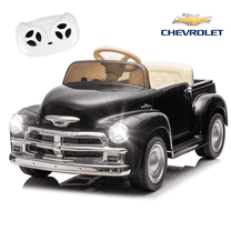 Hugrove 12V Kids Ride on Car w/ Remote Control, Licensed Chevrolet Ride on Toys for Kids 4-8, Powered Electric Car for Toddler, Back to School Gifts for Grils & Boys, LED, Bluetooth, Black