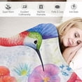 thumbnail image 3 of ONETECH  Hummingbird Flower Blanket Gifts for Women Girls Mom, Colorful Floral Print Decoration for Home Bedroom Living Room Lounge Dorm, Warm Soft Cute Lightweight Throw Blankets, 3 of 6