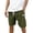Army Green, variant on Men's Corduroy Shorts Solid Color Embroidered Logo Design Elastic Waist Drawstring Closure Side Pockets Loose Cut Breathable Fabric For Summer Daily And Beach Wear L