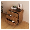 thumbnail image 3 of Fluted 3 Drawer Dressers, Modern Closet Dressers Chest of Drawers, Wood Storage Dresser Chest of Drawers Organizer for Bedroom Living Room Hallway Closet(Walnut), 3 of 7