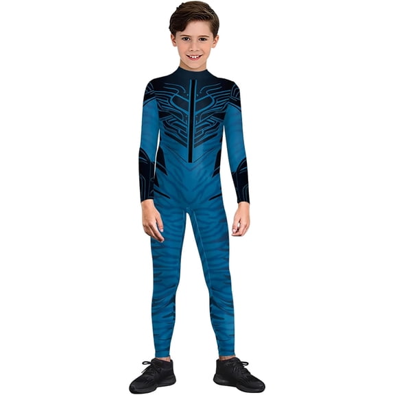 Guvpev Superhero Deluxe Zentai Halloween Costume - Stretch Spandex with Hidden Zippers - Superhero Bodysuit Jumpsuit Outfit for Halloween Cosplay & Stage Performance