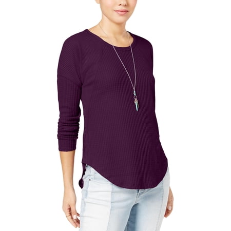 No Comment Womens Hi-Low Long Sleeve Knit Top
