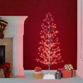 thumbnail image 4 of Alpine Corporation 60/68-Inch Silver Christmas Tree with Red LED Lights, 4 of 13