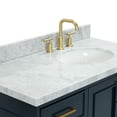 thumbnail image 4 of Ariel Stafford 43 Inch Single Right Offset Oval Sink Vanity With Carrara White Marble Countertop W/1.5" Edge In Midnight Blue, 4 of 11