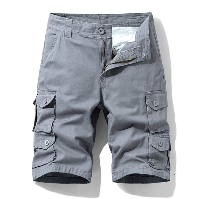 Lenago Plus Size Cargo Work Pants for Men Fashion Men's Pocket Zipper Buttons Solid Leisure Time Tooling Short Pants Slim-Fit Stretch Cargo Pants on Clearance