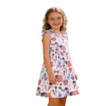thumbnail image 3 of Girls Sleeveless Bowknot Strap Dress, Embossed Floral A-line Sundress, Casual Summer Party Dress For Kids Multicolour 7-8 Years, 3 of 6