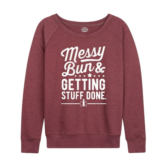 Messy Bun Getting Stuff Done - Women's Lightweight French Terry Long Sleeve Shirt