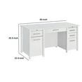 thumbnail image 5 of Wim 60 Inch Lift Top Office Desk 4 Drawers 2 Pull Out Trays Glossy White, 5 of 5