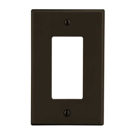 Rocker Wall Plate, Number of Gangs: 1 Plastic, Satin Finish, Brown P26