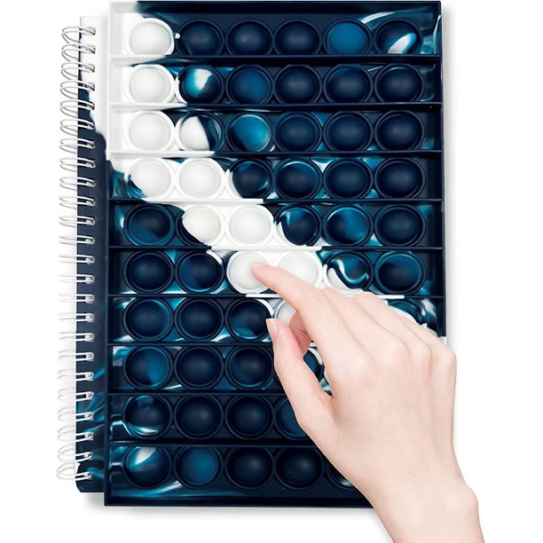 Fidget Notebook, Fidget Cuaderno en espiral, Push Pop Bubble Fidget Juguete sensorial Papelería para aliviar el estrés, Cuadernos de composición portátiles para la escuela Offi