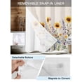 thumbnail image 5 of No Hook Shower Curtain with Snap-in Liner, Sunflower Waterproof Fabric Bathroom Curtains, Vintage Spring Floral Summer Botanical Bath Curtains & Mesh Top Window Stand Up Stall Stall 48"x72", 5 of 9
