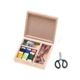 thumbnail image 2 of Bunblic 1:12 Scale Dollhouse Sewing Box Sewing Case for Kids Thimble Pretend Play Props Thread Sewing Supplies Accessories Mini Model Log Color, 2 of 8