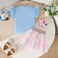 thumbnail image 6 of Toddler Baby Girl Clothes Summer Short Sleeve T-Shirt and Shorts Cute Infant Baby Girl Outfits Clothing Set 6-12 Months 12-24 Months 2t 3t 4t 5t 6t 7t 8t 9t Children 4-5 Years, 6 of 6