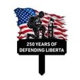 thumbnail image 2 of 250 Years of Defending Metal Garden Stake,Durable Iron Patriotic Yard Sign with Flag,250th Anniversary Independence Day Memorial Metal Plaque for 4th of July Outdoor Garden Decor,11.82"x9.53", 2 of 9