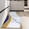 thumbnail image 4 of Blue Gold Wave Marble Pattern Kitchen Rug Mat,Kitchen Runner Rugs Non Skid Washable,Decorative Kitchen Floor Mats for Kitchen,Sink,Laundry,17"X47", 4 of 5