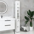 thumbnail image 6 of Barara King Bathroom Cabinet, Bathroom Storage Cabinet Organizer,71" Small Bathroom Storage Cabinet with Open Shelves, 2 Cabinets, Adjustable Shelves, White, 6 of 10