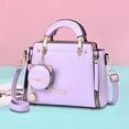 thumbnail image 3 of Bolsos bandolera Moda Cuero Mujer Lindo Gato Bolsos Totes con Monedero Púrpura, 3 of 6
