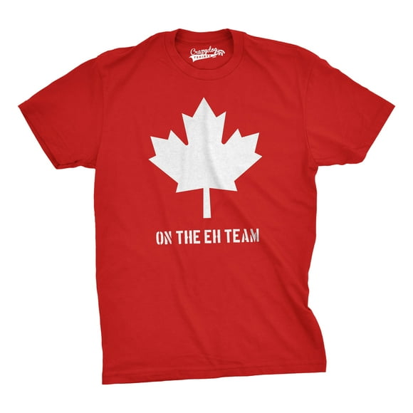 Mens On The Eh Team Canada T Shirt Funny Novelty Sarcasm Canadian Gift Cool (Heather Red) - S