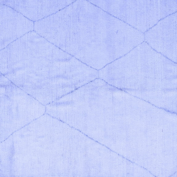 Ahgly Company Indoor Square Solid Blue Modern Area Rugs, 6' Square