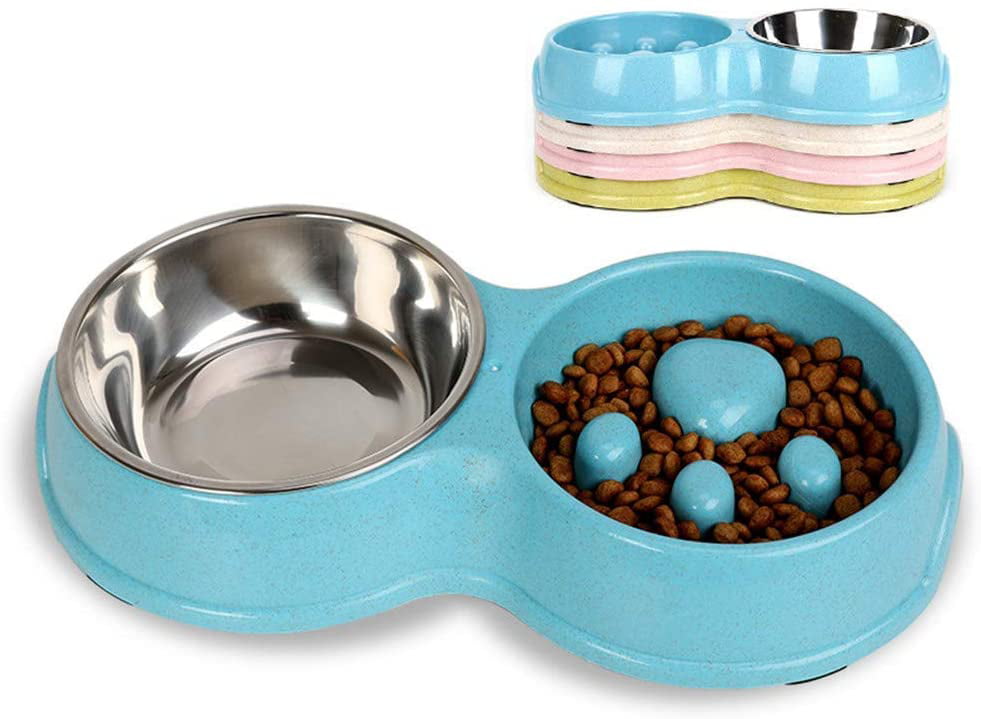 stainless slow feed dog bowl