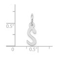 thumbnail image 4 of Diamond2Deal 14K White Gold Small Slanted Block Letter S Initial Pendant for Women, 4 of 6