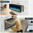 thumbnail image 2 of 60 inch Electric Fireplace in-Wall Recessed and Wall Mounted Fireplace Heater,Linear Fireplace with Multicolor Flame,Timer,Low Noise,750/1500W,Remote Control, 2 of 9